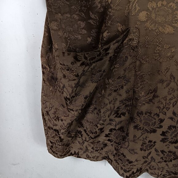 CP Shades Sausalito Vintage Brown Floral Long Sleeve Tunic Shirt Pockets Large - Picture 3 of 9